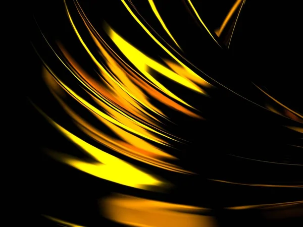 Fundo Líquido Ondulado Abstrato Dourado Renderizar Ilustração — Fotografia de Stock