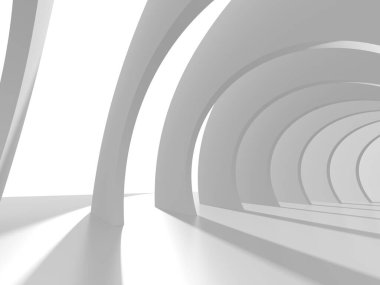 Beyaz Modern Arkaplan. Soyut Bina Konsepti. 3d Hazırlama