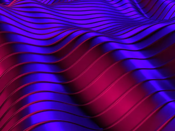 Bunte Flüssige Metallische Wellenförmige Hintergrund Darstellung — Stockfoto