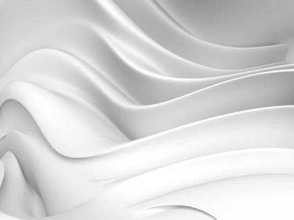 Białe Abstrakcyjne Ciekłe Faliste Tło Ilustracja Renderowania — Zdjęcie stockowe