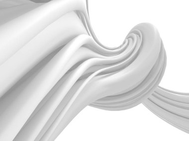 Beyaz soyut sıvı dalgalı arka plan. 3d resimleme