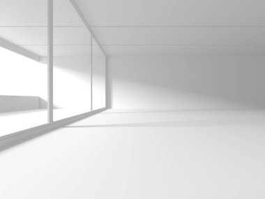 Soyut Beyaz Mimari Tasarım Konsepti. 3d Görüntüleme