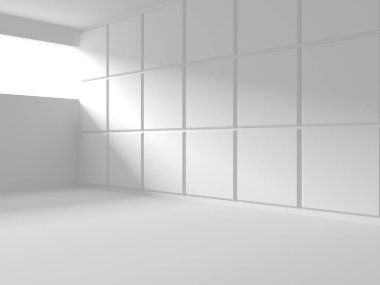 Soyut Beyaz Mimari Tasarım Konsepti. 3d Görüntüleme