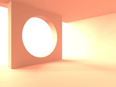 Soyut Pembe Mimari Tasarım Konsepti. 3d Görüntüleme