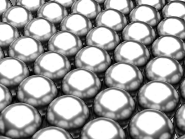 Silver shiny globes spheres design background. 3d render illustration
