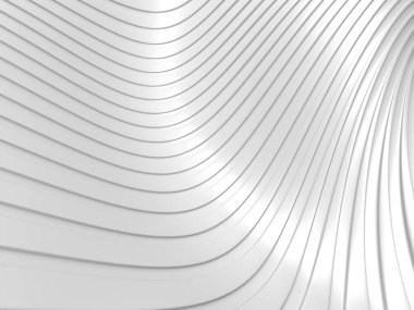 Beyaz soyut çizgili dalgalı arka plan. 3d resimleme