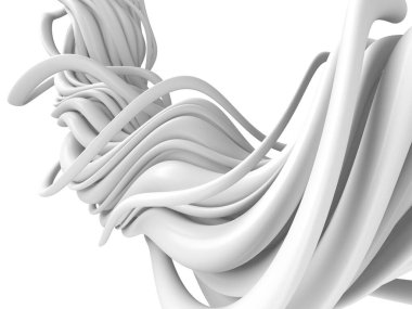Beyaz soyut sıvı dalgalı arka plan. 3d resimleme