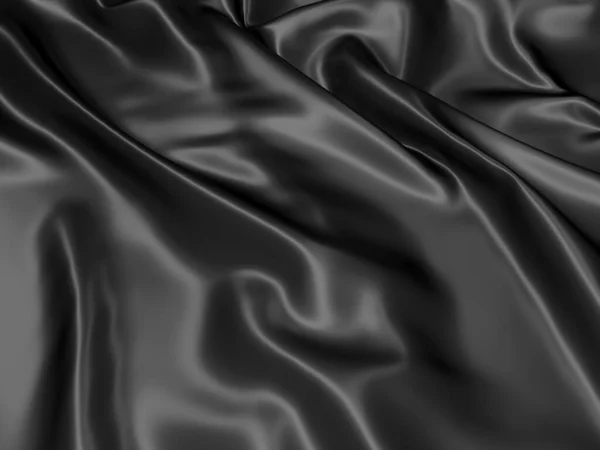 Abstracte Achtergrond Luxe Doek Gladde Elegante Zwarte Zijde Satijnen Textuur — Stockfoto