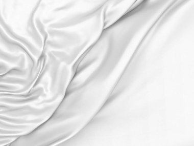 Beyaz kumaş dokusu arka planı. Lüks kumaş arka plan. 3d resimleme