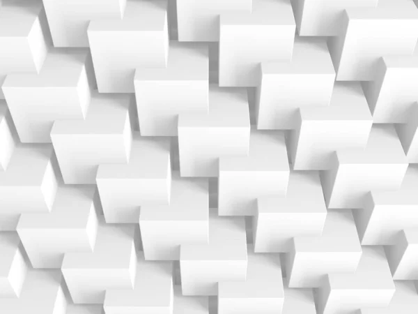 Fehér Kockák Szerkezete Absztrakt Futurisztikus Háttér Renderelés — Stock Fotó
