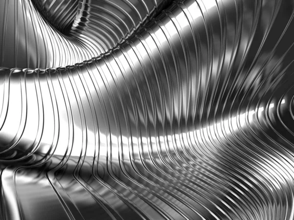 Metalik, soyut, dalgalı sıvı arka plan. 3d resimleme