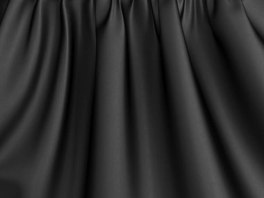 Soyut arka plan lüks kumaş dalgaları. Koyu dalgalı yumuşak kırışık kumaş. 3d resimleme