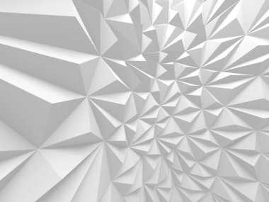 Beyaz Geometrik Poligon Soyut Arkaplan. 3d Hazırlama