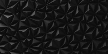 Karanlık Kaotik Poligon Yüzey Arkaplanı. 3d Görüntüleme