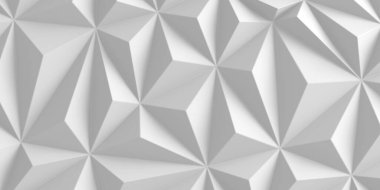 Beyaz Geometrik Poligon Soyut Arkaplan. 3d Hazırlama