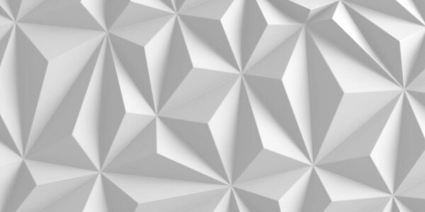 White Geometric Poligon Abstract Background. 3d Render