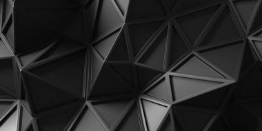 Karanlık Kaotik Poligon Yüzey Arkaplanı. 3d Görüntüleme