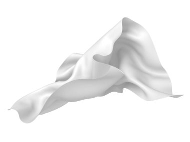 Pürüzsüz, beyaz, uçan kumaş. 3d resimleme