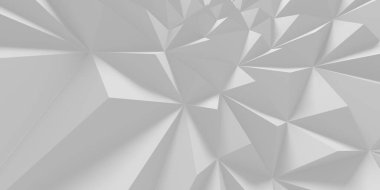 Beyaz Geometrik Poligon Soyut Arkaplan. 3d Hazırlama