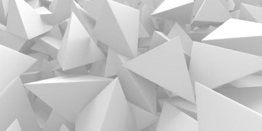 Beyaz Geometrik Poligon Soyut Arkaplan. 3d Hazırlama