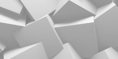 Beyaz küp yapısı. Soyut fütüristik geçmiş. 3d hazırlayıcı