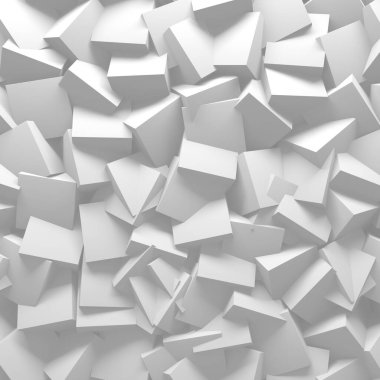 Beyaz küp yapısı. Soyut fütüristik geçmiş. 3d hazırlayıcı