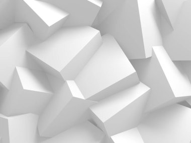 Beyaz küp yapısı. Soyut fütüristik geçmiş. 3d hazırlayıcı