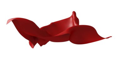 Kırmızı bez arka plan. Saten lüks kumaş dokusu. 3d resimleme