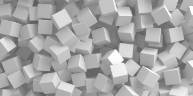 Beyaz küp yapısı. Soyut fütüristik geçmiş. 3d hazırlayıcı