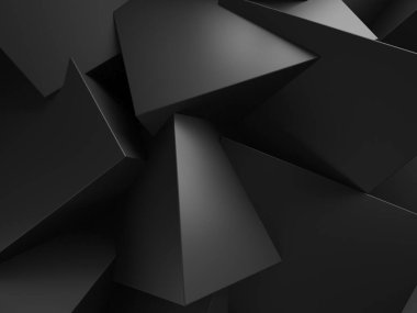 Soyut Karanlık Küpler Fütürist Tasarım Arkaplanı. 3d Görüntüleme