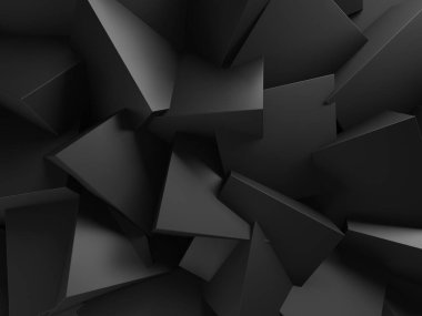 Soyut Karanlık Küpler Fütürist Tasarım Arkaplanı. 3d Görüntüleme