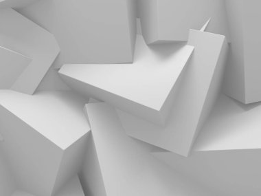 Beyaz küp yapısı. Soyut fütüristik geçmiş. 3d hazırlayıcı