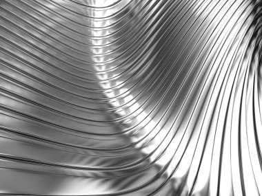 Metalik soyut dalgalı çizgili arka plan. 3d resimleme