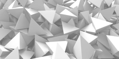 Beyaz Geometrik Poligon Soyut Arkaplan. 3d Hazırlama