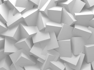 Beyaz küp yapısı. Soyut fütüristik geçmiş. 3d hazırlayıcı