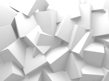 Beyaz küp yapısı. Soyut fütüristik geçmiş. 3d hazırlayıcı