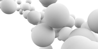 Soyut beyaz pek çok küre tasarım arka planı. 3d hazırlayıcı