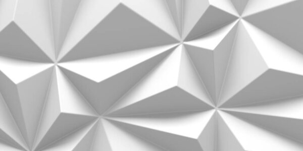 White Geometric Poligon Abstract Background. 3d Render