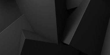 Soyut Karanlık Küpler Fütürist Tasarım Arkaplanı. 3d Görüntüleme