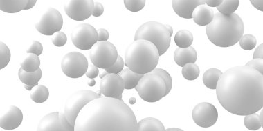 Soyut beyaz pek çok küre tasarım arka planı. 3d hazırlayıcı
