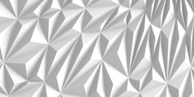Beyaz Geometrik Poligon Soyut Arkaplan. 3d Hazırlama