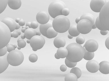 Soyut beyaz pek çok küre tasarım arka planı. 3d hazırlayıcı