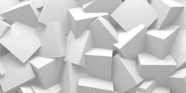 Beyaz küp yapısı. Soyut fütüristik geçmiş. 3d hazırlayıcı