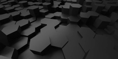 Gelecekçi teknoloji konsepti. Altıgen yüzeyi şekillendirir. 3d resimleme