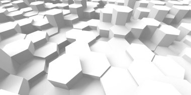 Soyut beyaz geometrik altıgen arka plan. 3d resimleme