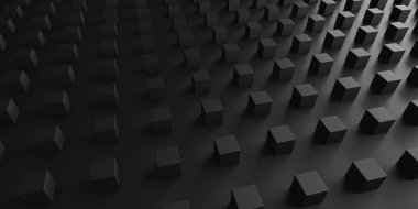 Soyut Karanlık Küpler Fütürist Tasarım Arkaplanı. 3d Görüntüleme