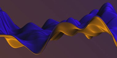 Renkli sıvı metalik dalgalı arka plan. 3d resimleme