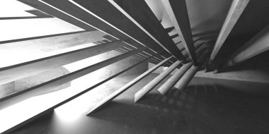 Soyut mimari iç plan. Boş beton oda. 3d hazırlayıcı