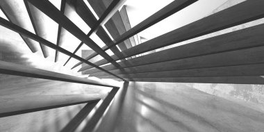 Soyut mimari iç plan. Boş beton oda. 3d hazırlayıcı