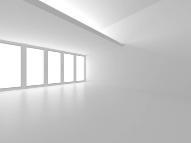 Beyaz Modern Arkaplan. Soyut Bina Konsepti. 3d Hazırlama
